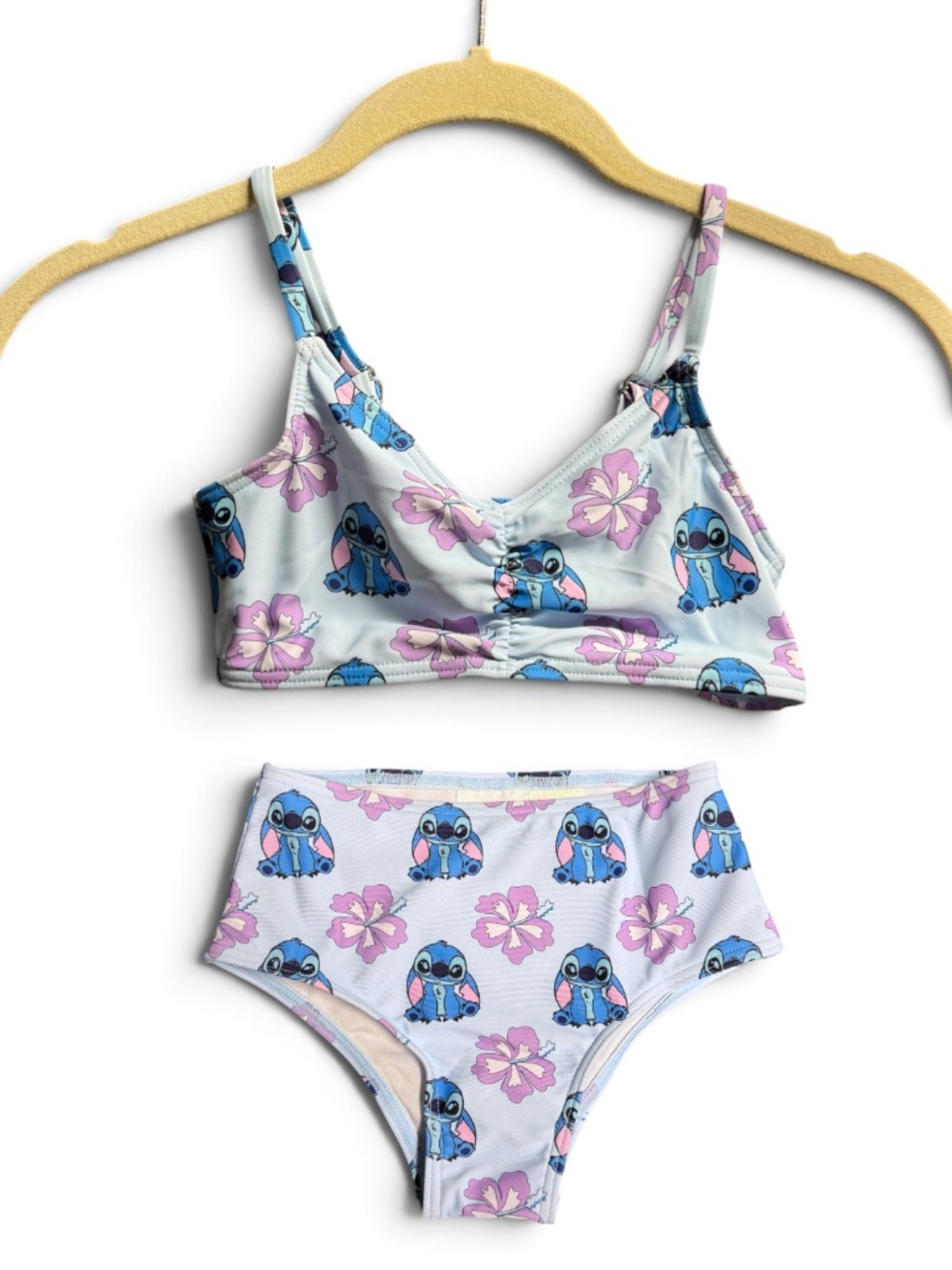 NWT Disney Stitch Girls 2 Piece Bikini Swimsuit 5T or 9 Pink Hibiscus